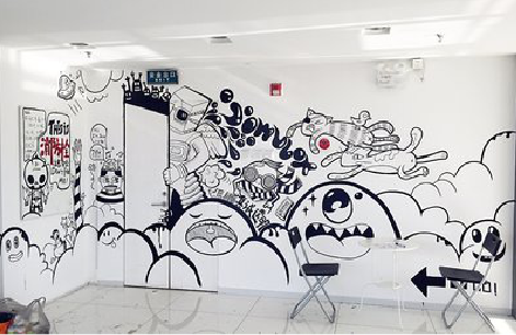 景德镇手绘墙并非传统涂鸦。